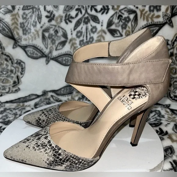 Vince Camuto Carlotte Tabby Grey/Toast Taupe Heels Size 5 1/2M - Picture 7 of 11